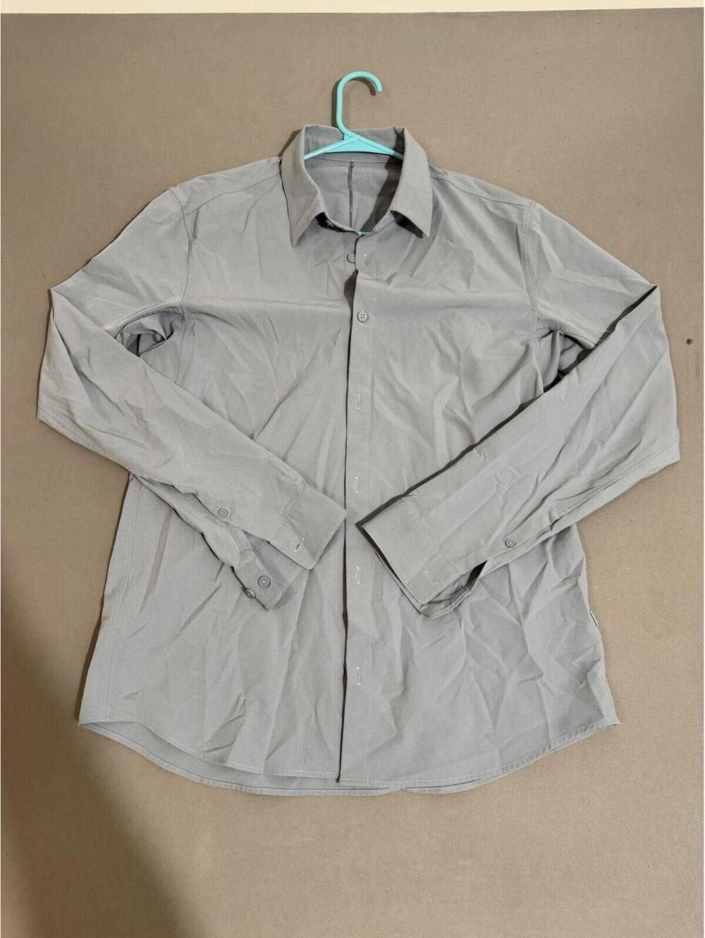 Lululemon Button Down Shirt Mens M Blue Long Sleeve Performance